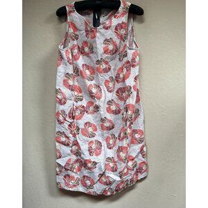 Habitat Women's Mini Shift Dress Sleeveless Linen Floral Multicolor Size Medium